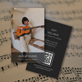 Photo Music Teacher Singer Songwriter QR Code Visitkort