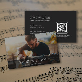 Photo Music Teacher Singer Songwriter QR Code Visitkort