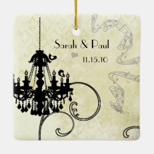 Photo Musical Black Birds Vintage Chandelier Julgransprydnad Keramik