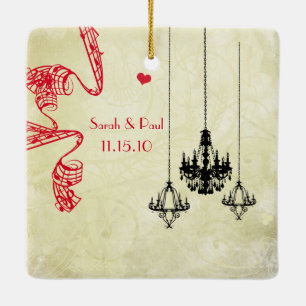 Photo Musical Black Strawberry Chandelier Julgransprydnad Keramik