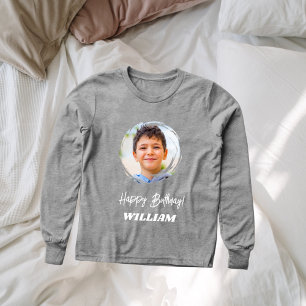 Photo namn födelsedagspojke grått t shirt