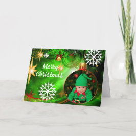 Photo & Namn Julgran Ornament Personalize Helgkort
