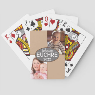 Photo Namn Personlig EUCHRE & Poker Gift      Casinokort