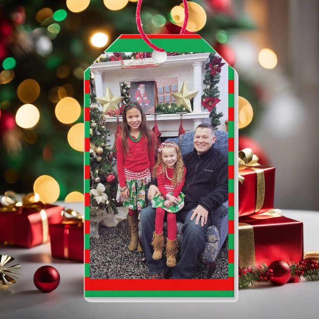 PHOTO & Namn-uppsättning med 10 stora julpar Helgd Presentetikett (Skapare uppladdad)