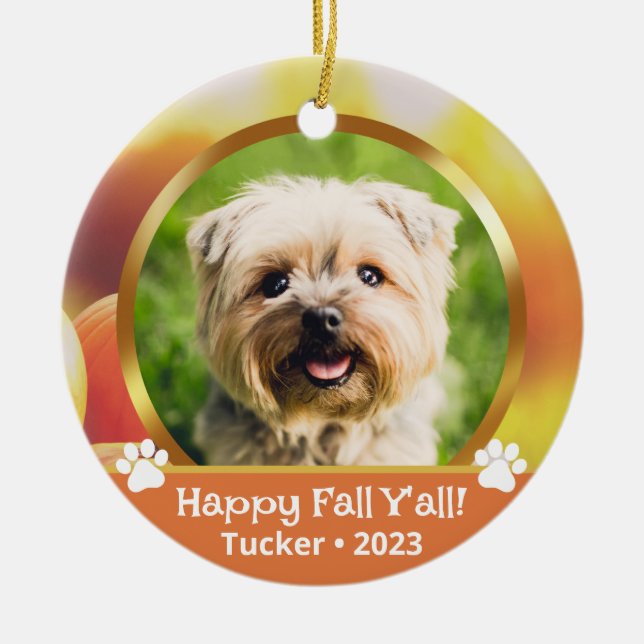 Photo Namn Year Pet Fall Ornament med dubbla Anpas (Framsidan)