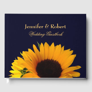 Photo Navy Blue Sunblomma Bröllop Gästböcker