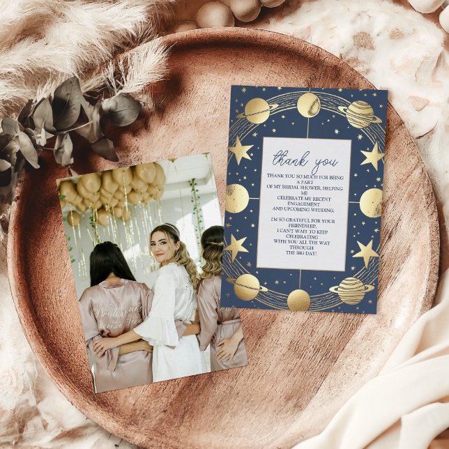 Photo Navy Celestial Crescent Måne Möhippa Tack Kort (Skapare uppladdad)