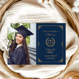 Photo Navy Guld Elegant Law School Studenten Meddelande