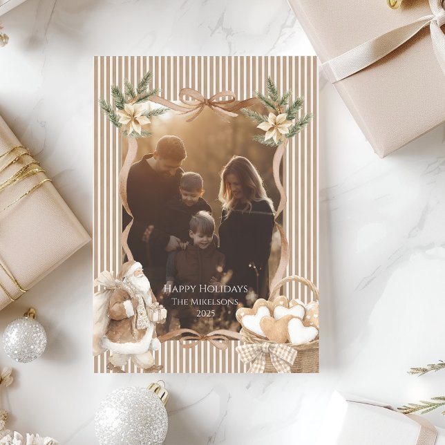 Photo Neutral Poinsettia Christmas Julkort (Skapare uppladdad)