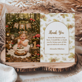 Photo Neutral Woodland Wild One Birthday Tack Kort