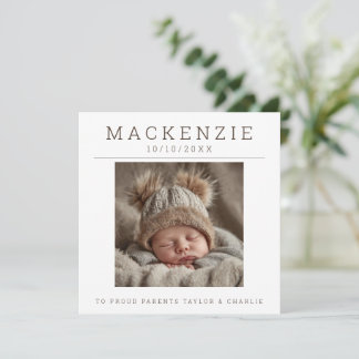 Photo New Baby Photo Personalized 2 sided Anteckningskort