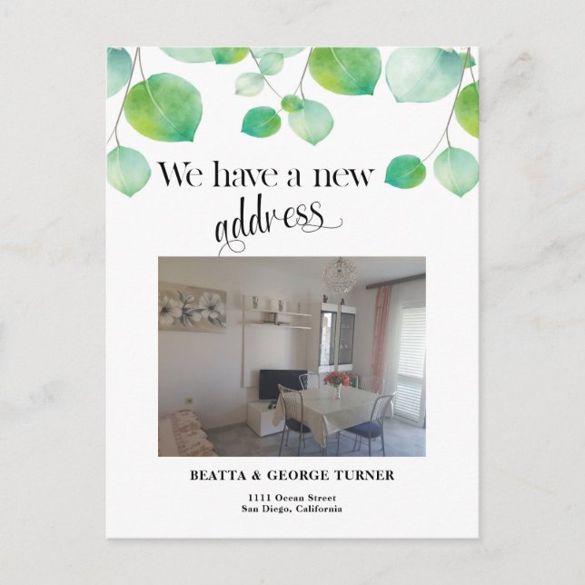 Photo New Home Adress, vykort för meddelande (Framsida)