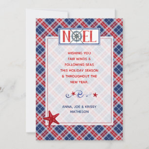 Photo NOEL #Nautical Fair Vinds Red & Blue #Play Julkort