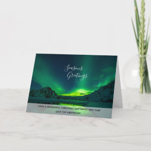 Photo Northern Ljus Island Aurora Borealis Helgkort