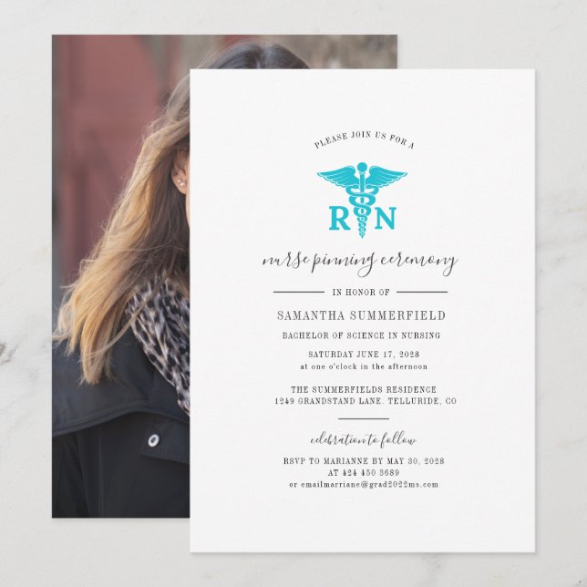 Photo Nursing Student Pinning Ceremony Party Inbjudningar (Fram/baksida)