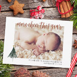 Photo Nyfödd bebis jul - födelsemeddelande Inbjudningar<br><div class="desc">med alla dina familjer och vänner att du har lagt till mer glädje i år. Detta enkla födelsetillkännagivande i elegant kommer att vara perfekten för att tillkännage att du kommer till nyfödd bebis. Anpassa texten på kortets framsida och baksida. Anpassa med 1 foto på framsidan och 3 foton på baksidan...</div>
