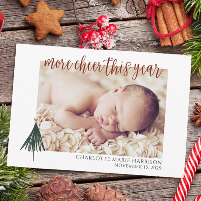 Photo Nyfödd bebis jul - födelsemeddelande Inbjudningar (Skapare uppladdad)