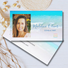 Photo Ocean Beach Sea Travel Logotyp Blue Visitkort
