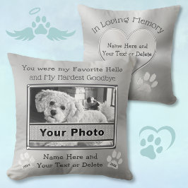 PHOTO och Personlig Pet Memorial Pillow Kudde