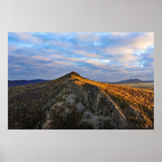 photo of a mountainous autumn forest, mountains, p poster