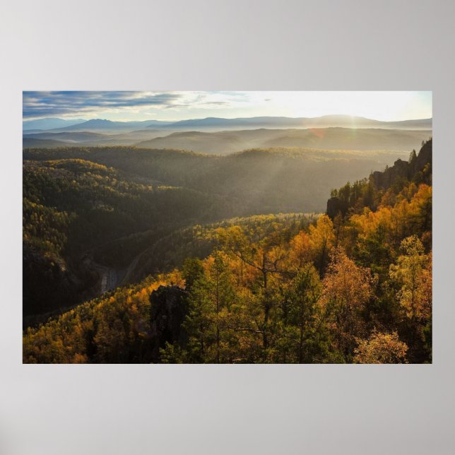 photo of a mountainous autumn forest, mountains, p poster (Framsidan)