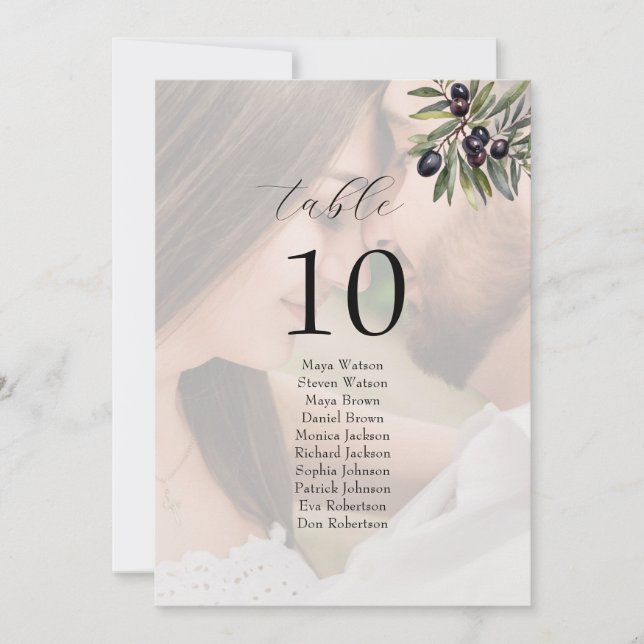 Photo Olive Ivory Wedding Seating Chart (Framsida)
