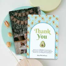 Photo Onederful Avocado 1:a födelsedagskortet Tack