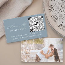 Photo Online OSA QR-kod Dusty Blue Bröllop