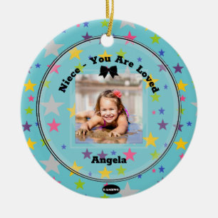 Photo Ornament Aqua med Stars HAMbWG