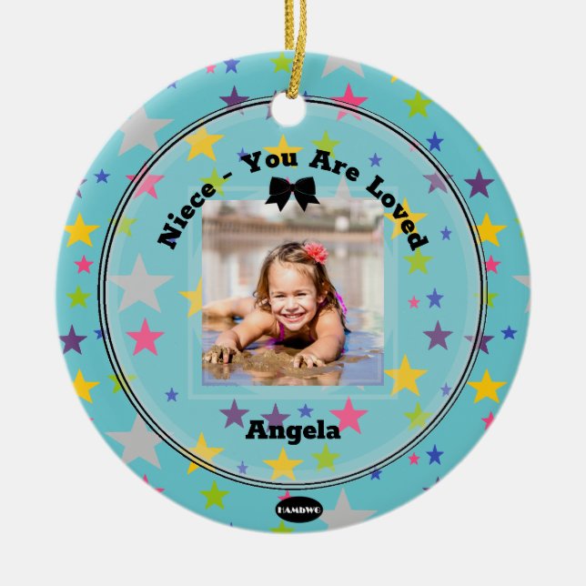 Photo Ornament Aqua med Stars HAMbWG (Framsidan)