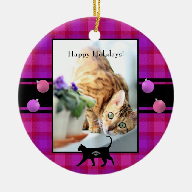 Photo Ornament med Cat Graphic och text HAMbWG (Framsidan)