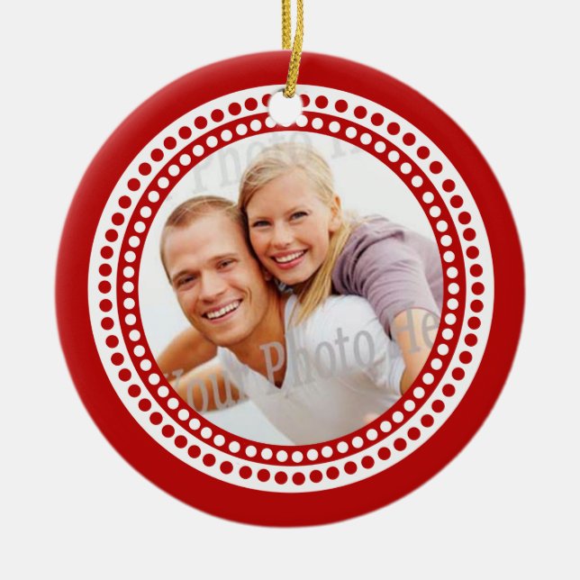 Photo Ornament med Monogram Red (Framsidan)