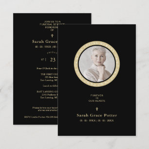 Photo Ornamental Rememsing Loved One Funeral Anteckningskort