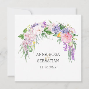 *~* PHOTO OSA Flowers AR12 QR Bröllop Inbjudningar