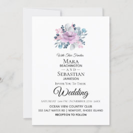 *~* Photo - OSA - QR BLOMMIGT BOUQUET Bröllop Inbjudningar