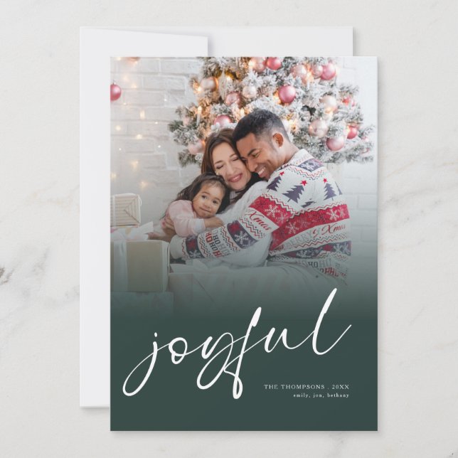 Photo Overlay 2026 Calendar Glatt Jul Grönt Julkort (Framsida)