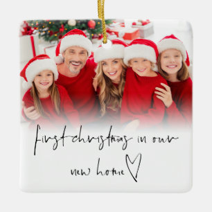 Photo Overlay Första jul - nytt Namn-år - startdat Julgransprydnad Keramik