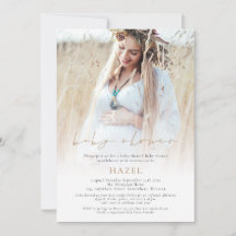 Photo Overlay Guld Script Bohemian Baby Shower