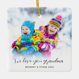 Photo Overlay Kärlek du Grandma Namn Year Julgransprydnad Keramik
