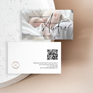 Photo Overlay Logotyp QR-kod Fotography Studio Visitkort