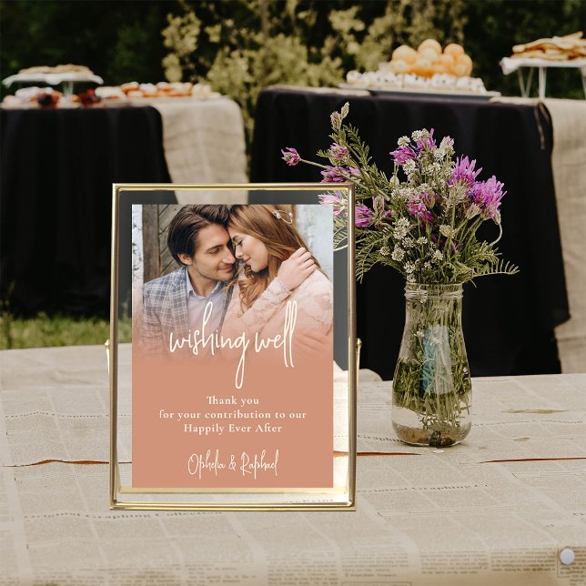 Photo Overlay Wishing well Bröllop Terracotta Poster (Available printed or as a printable digital download, Frame is for illustrative purposes only)