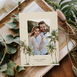 Photo Palm Tree Wedding Coastal Thank You Tack Kort