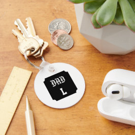 Photo Papa – Monogramme Rétro Personnalisé Nyckelring