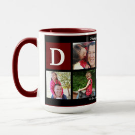 Photo PAPPA Collage Coffee Fars dag Black Maroon Mugg