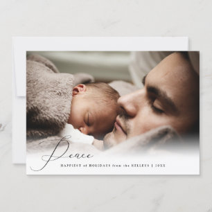 Photo Peace Elegant Script Personlig Julkort