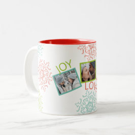 Photo Peace Kärlek Joy Snowflake Gift Mugg
