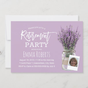 Photo Pension Classy Lavender Blommigt Burk Lila Inbjudningar