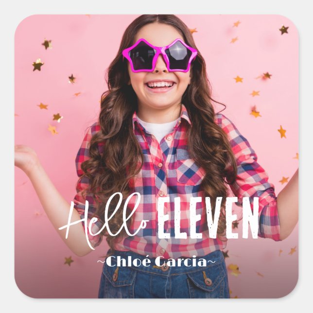 Photo Personlig Birthday Fyrkantigt Klistermärke (Framsida)