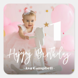 Photo Personlig Birthday Fyrkantigt Klistermärke