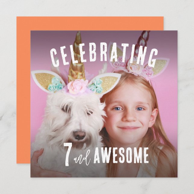 Photo Personlig Birthday Inbjudningar (Fram/baksida)